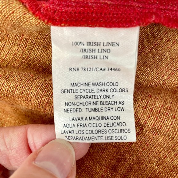 Eileen Fisher Red Lagenlook Irish Linen Cropped Open Blazer Jacket, Size PS - Picture 6 of 9